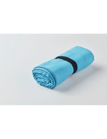 Serviette microfibre double face publicitaire  WAXOFF Matières : PET Couleurs : turquoise goodies entreprise design