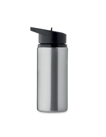 Bouteille simple paroi publicitaire 500 ml SPOT Couleurs : argenté mat Matières : acier inoxydable recyclé objet promotionnel éc