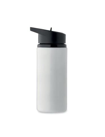 Bouteille simple paroi publicitaire 500 ml SPOT Couleurs : blanc Matières : acier inoxydable recyclé marquage laser ultra précis