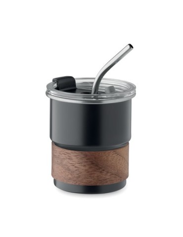 Gobelet publicitaire simple paroi 260 ml MATE Couleurs : noir Matières : acier inoxydable recyclé personnalisable avec votre log