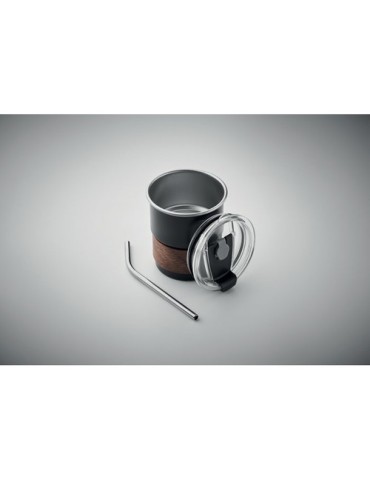 Gobelet publicitaire simple paroi 260 ml MATE Couleurs : noir Matières : acier inoxydable recyclé goodies personnalisé en stock