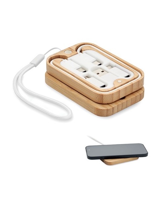 Chargeur sans fil 15W bambou CHARGOO