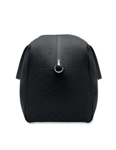 Sac de voyage publicitaire 450 gr/m² en couleur DUFFAS Matières : coton recyclé Couleurs : noir impression logo haute qualité