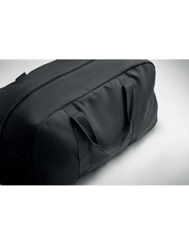 Sac de voyage publicitaire 450 gr/m² en couleur DUFFAS Matières : coton recyclé Couleurs : noir goodies publicitaire durable