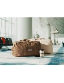 Sac de voyage publicitaire 450 gr/m² en couleur DUFFAS Matières : coton recyclé Couleurs : kaki personnalisable avec votre logo