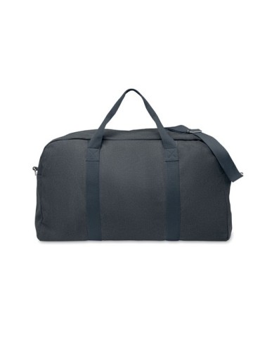 Sac de voyage publicitaire 450 gr/m² en couleur DUFFAS Matières : coton recyclé Couleurs : bleu marine personnalisation rapide e