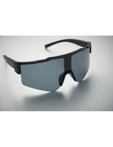 Lunettes de sport miroirs personnalisées SHINE Matières : Polycarbonate (PC) Couleurs : noir cadeau collaborateur premium