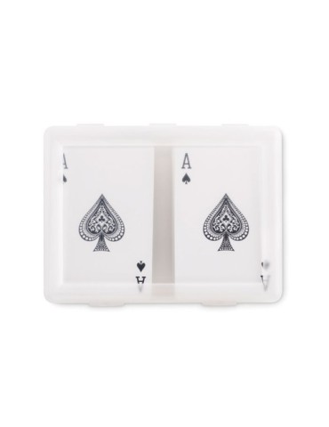 Set de cartes à jouer publicitaire personnalisées PLAYCARD Matières : papier Couleurs : transparent cadeau entreprise pas cher
