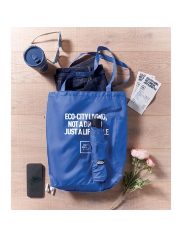Parapluie 21'' personnalisé et Tote bag  SEATTLE Matières : métal Couleurs : bleu royal cadeau entreprise pas cher