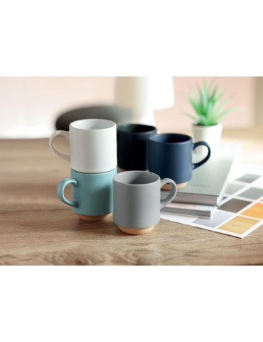 Mug en céramique publicitaire 170 ml - CERACK Matières : grès Couleurs : gris marquage couleur éclatante