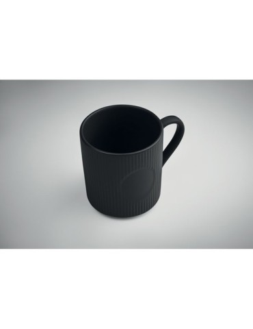 Tasse céramique striée 340 ml personnalisée RIBMUG Matières : céramique Couleurs : noir goodies entreprise design