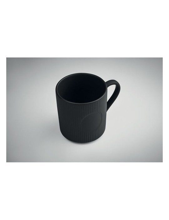 Tasse céramique striée 340 ml personnalisée RIBMUG Matières : céramique Couleurs : noir goodies entreprise design