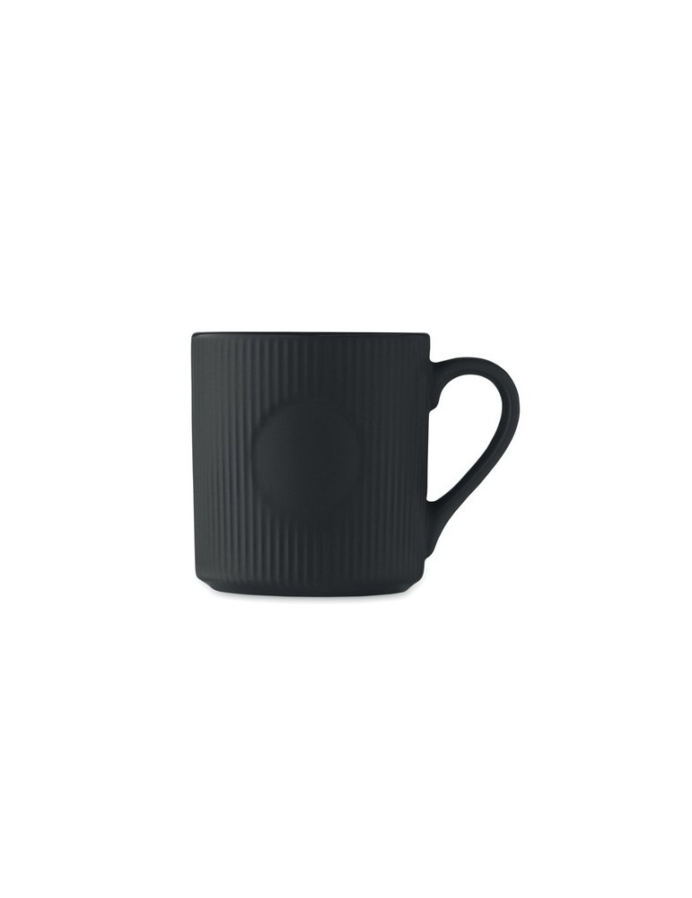 Tasse céramique striée 340 ml personnalisée RIBMUG Matières : céramique Couleurs : noir cadeau client original