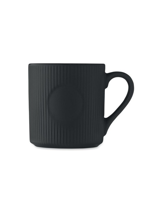 Tasse céramique striée 340 ml personnalisée RIBMUG Matières : céramique Couleurs : noir cadeau client original