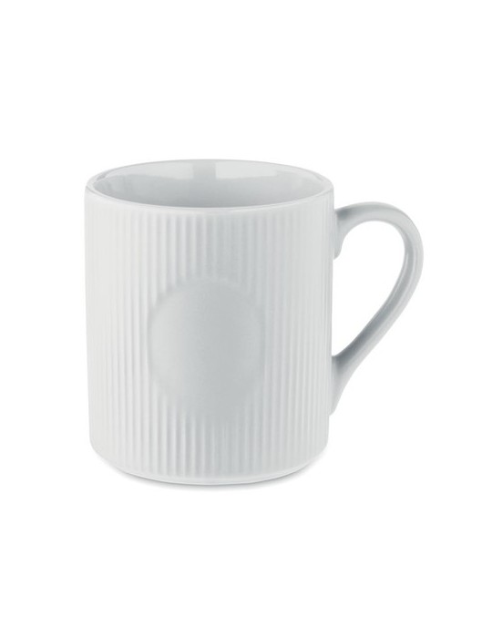 Tasse céramique striée 340 ml personnalisée RIBMUG Matières : céramique Couleurs : blanc cadeau entreprise pas cher