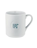 Tasse céramique striée 340 ml personnalisée RIBMUG Matières : céramique Couleurs : blanc cadeau collaborateur premium