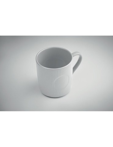 Tasse céramique striée 340 ml personnalisée RIBMUG Matières : céramique Couleurs : blanc impression logo haute qualité