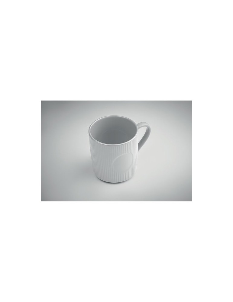 Tasse céramique striée 340 ml personnalisée RIBMUG Matières : céramique Couleurs : blanc impression logo haute qualité