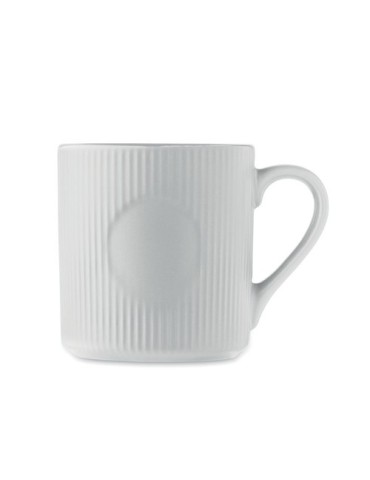 Tasse céramique striée 340 ml personnalisée RIBMUG Matières : céramique Couleurs : blanc goodies personnalisé en stock