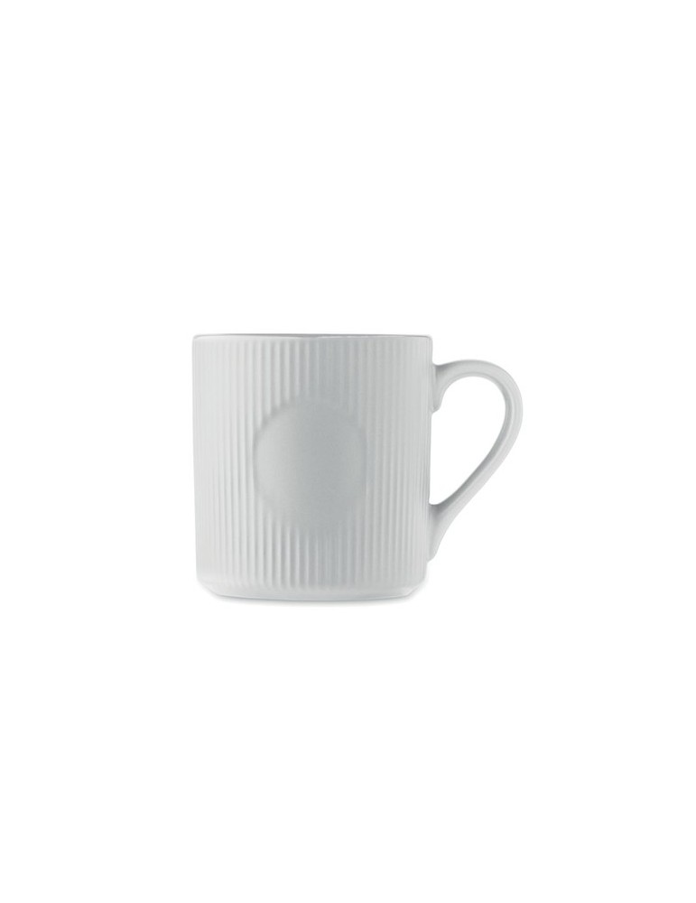 Tasse céramique striée 340 ml personnalisée RIBMUG Matières : céramique Couleurs : blanc goodies personnalisé en stock