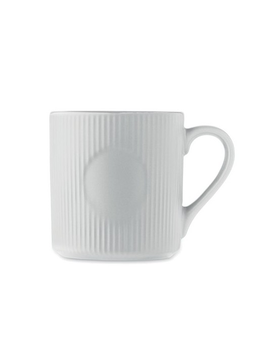 Tasse céramique striée 340 ml personnalisée RIBMUG Matières : céramique Couleurs : blanc goodies personnalisé en stock