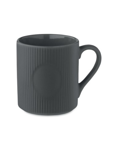 Tasse céramique striée 340 ml personnalisée RIBMUG Matières : céramique Couleurs : pierre personnalisable avec votre logo