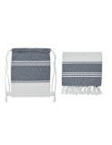 Fouta  et sac assorti personnalisé HAMMA Matières : coton Couleurs : bleu cadeau collaborateur premium