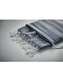 Fouta  et sac assorti personnalisé HAMMA Matières : coton Couleurs : bleu objet publicitaire robuste