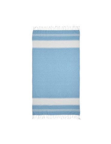 Fouta  et sac assorti personnalisé HAMMA Matières : coton Couleurs : turquoise impression haute définition