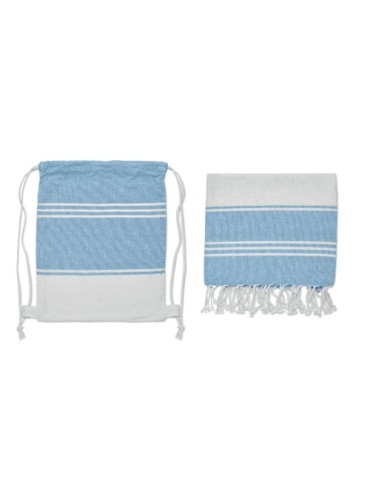Fouta  et sac assorti personnalisé HAMMA Matières : coton Couleurs : turquoise livraison express 24h 48h