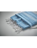 Fouta  et sac assorti personnalisé HAMMA Matières : coton Couleurs : turquoise personnalisation sur mesure