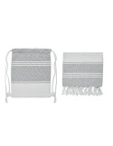 Fouta  et sac assorti personnalisé HAMMA Matières : coton Couleurs : gris objet promotionnel éco-responsable
