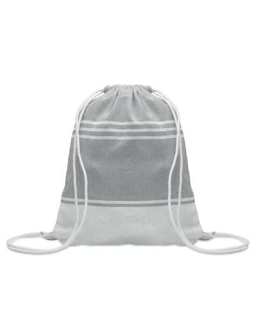 Fouta  et sac assorti personnalisé HAMMA Matières : coton Couleurs : gris personnalisation rapide en France