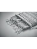 Fouta  et sac assorti personnalisé HAMMA Matières : coton Couleurs : gris impression logo haute qualité
