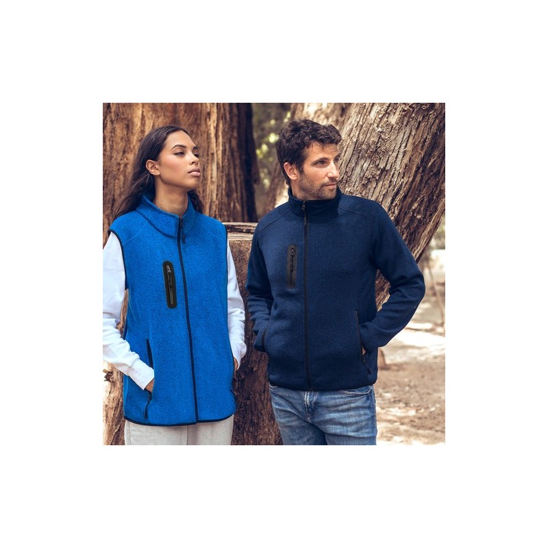 Gilet Personnalisé Bicolore Confortable et Stylé Anderson pas cher Matières : polaire Taille textile : L Couleurs : bleu marine 