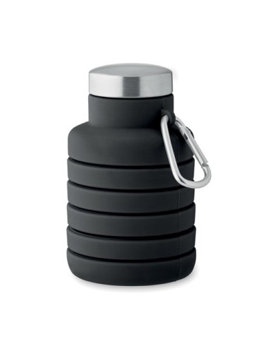 Bouteille pliable  500ml KOLAPSI Matières : silicone Couleurs : noir goodies personnalisé en stock