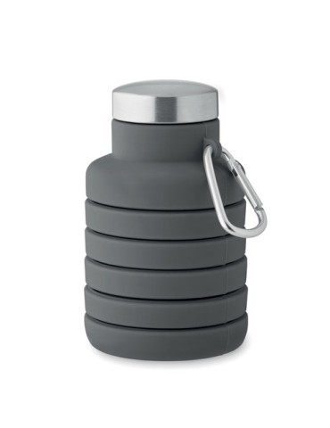 Bouteille pliable  500ml KOLAPSI Matières : silicone Couleurs : pierre marquage couleur éclatante