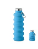 Bouteille pliable  500ml KOLAPSI Matières : silicone Couleurs : bleu bébé cadeau entreprise pas cher
