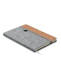 Carnet A5  en liège RPET personnalisé CORKBOOK Matières : papier Couleurs : gris