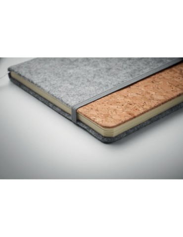 Carnet A5  en liège RPET personnalisé CORKBOOK Matières : papier Couleurs : gris cadeau collaborateur premium