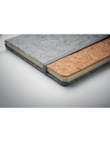 Carnet A5  en liège RPET personnalisé CORKBOOK Matières : papier Couleurs : gris cadeau collaborateur premium