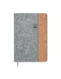Carnet A5  en liège RPET personnalisé CORKBOOK Matières : papier Couleurs : gris accessoire événementiel unique