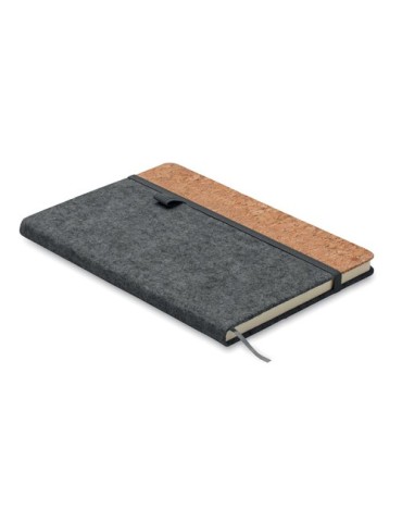 Carnet A5  en liège RPET personnalisé CORKBOOK Matières : papier Couleurs : pierre personnalisable avec votre logo