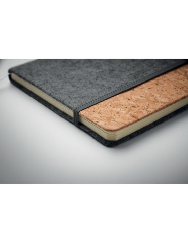 Carnet A5  en liège RPET personnalisé CORKBOOK Matières : papier Couleurs : pierre personnalisation rapide en France