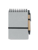 Cahier recyclé personnalisé et stylo à bille NOTIE Matières : papier recyclé Couleurs : gris goodies publicitaire événementiel
