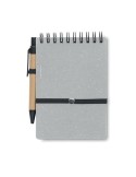 Cahier recyclé personnalisé et stylo à bille NOTIE Matières : papier recyclé Couleurs : gris objet promotionnel éco-responsable