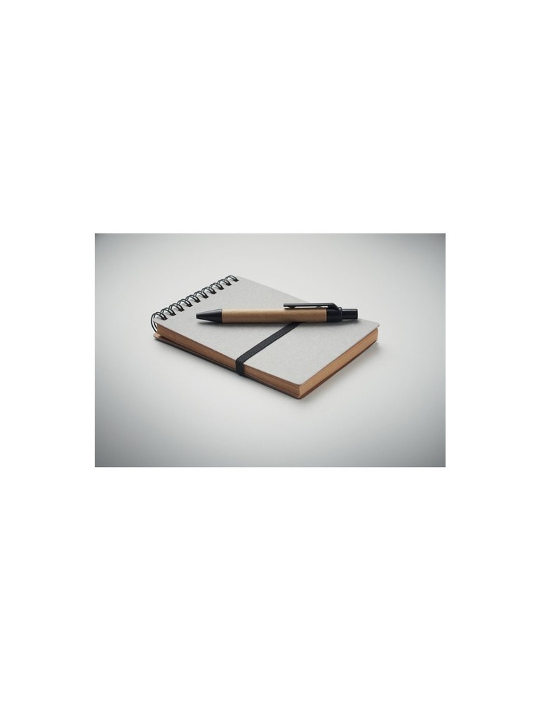 Cahier recyclé et stylo à bille NOTIE