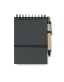Cahier recyclé personnalisé et stylo à bille NOTIE Matières : papier recyclé Couleurs : pierre impression haute définition