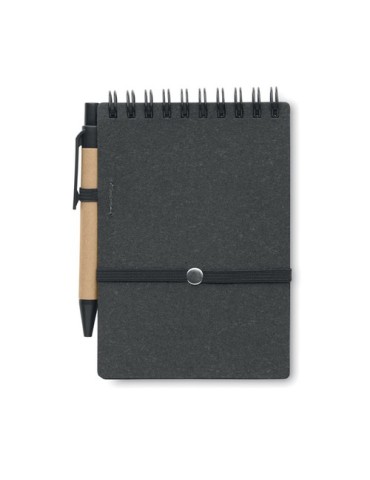 Cahier recyclé personnalisé et stylo à bille NOTIE Matières : papier recyclé Couleurs : pierre cadeau collaborateur premium