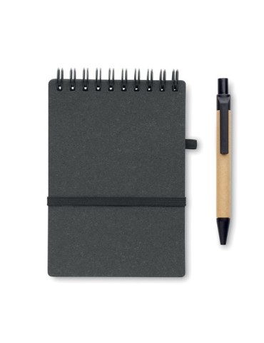 Cahier recyclé personnalisé et stylo à bille NOTIE Matières : papier recyclé Couleurs : pierre accessoire événementiel unique